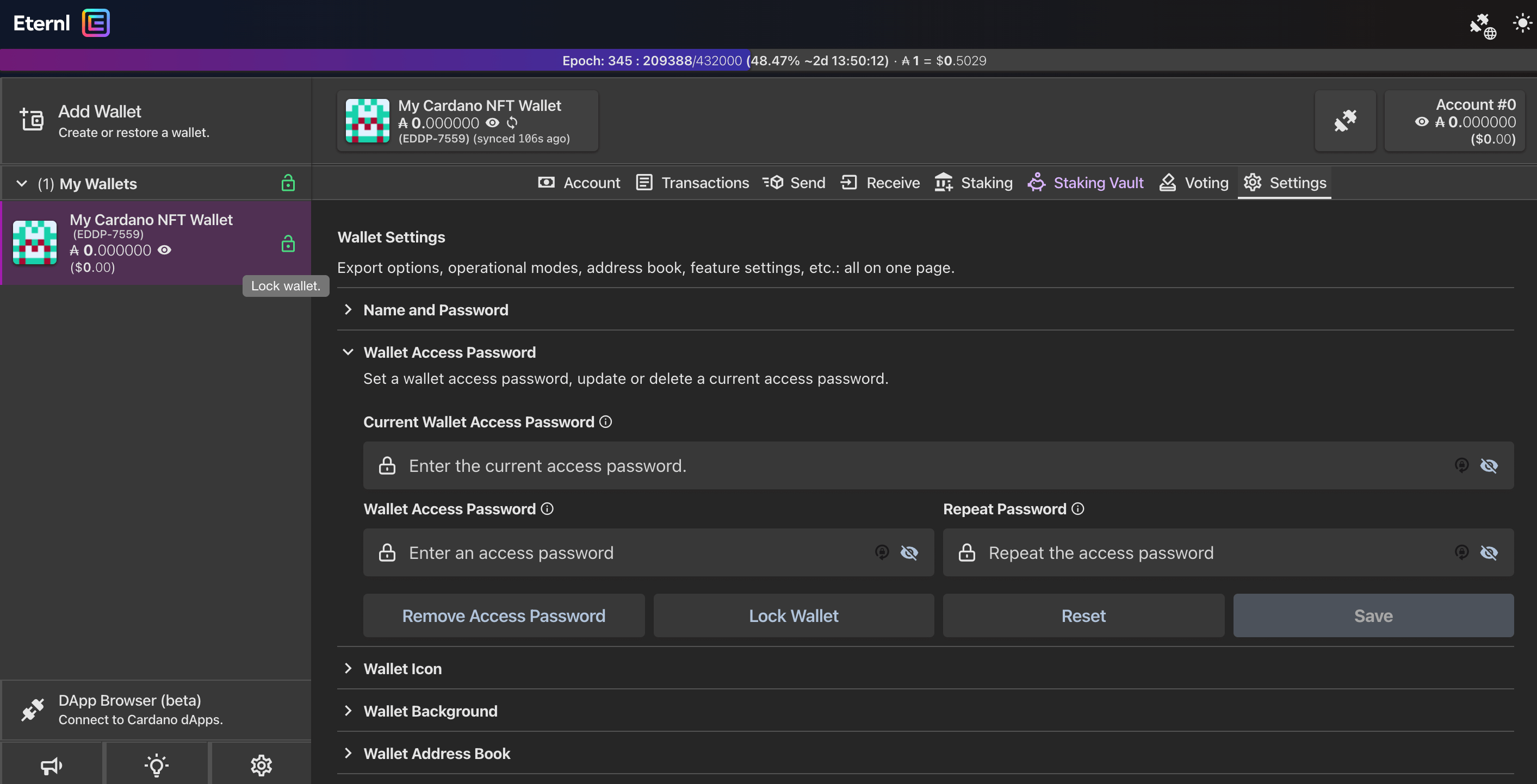 Eternl Wallet Setup